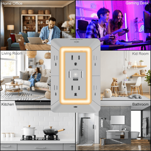 TOMA DE PARED CON REGLETA MÚLTIPLE+CLIPS