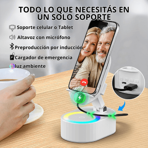 LUMIAMP™  SOPORTE CON AMPLIFICACION DE SONIDO 5 EN 1